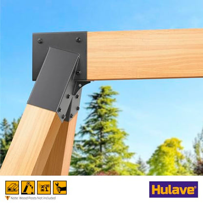 Hulave 2pcs A-Frame Swing Set Brackets, 201 Stainless Steel Swing Bracket Kit with Mounting Accessories(Black) - color: Black, size: 2 A-Frame Swing Set Brackets