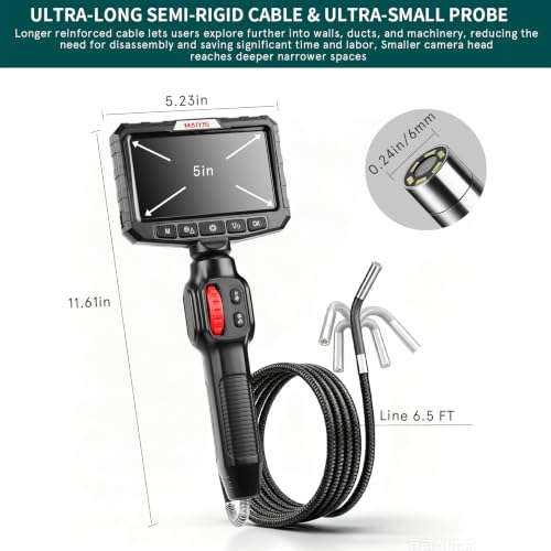 0.24 in Ultra Mini Two-Way Articulating Borescope Camera with Light