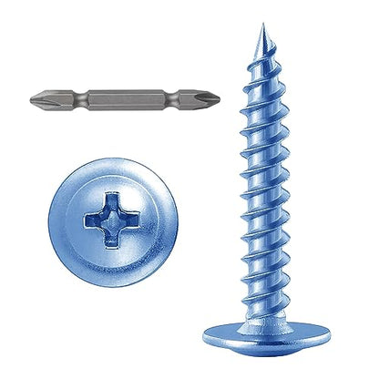 Wensilon（350 pcs）#6×1" Phillips Truss Head Wood Screws Galvanizing Quick Metal Self Tapping. - color: Silver, size: #6×1"