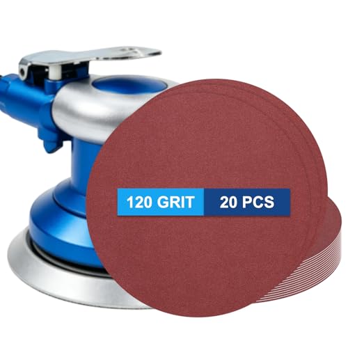 20 Pack 9 Inch PSA Sanding Discs 120 Grit Aluminum Oxide Red - size: 120