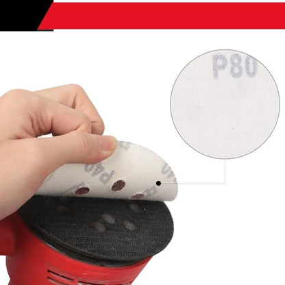 50 PCS 5 Inch Sanding Discs 180Grit, Round Hook and Loop Sandpaper for Random Orbital Sander - size: 180 Grit