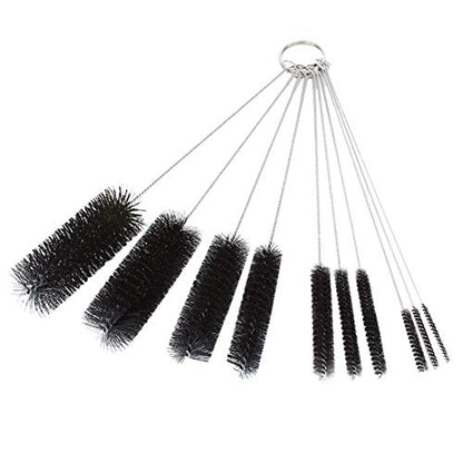 Long Straw Brush, Nylon Pipe Tube Cleaner 8.2-ihch 10 Different Diameters Set of 10 (Pack of 4) - size: 10 piece set (Pack of 4)