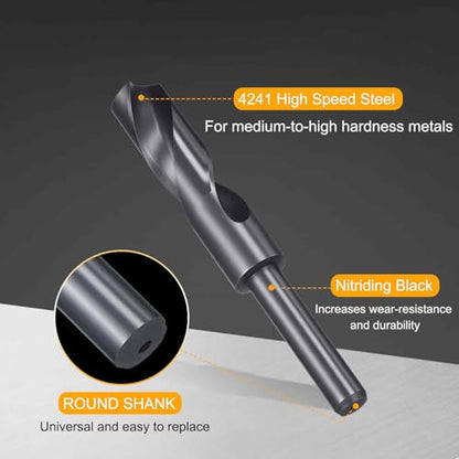 HARFINGTON 22mm Drill Bit 1/2" Reduced Shank Round 4241 HSS 118° - size: 22mm, style: 1/2" Shank