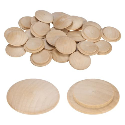 M METERXITY 25-Pack Wood Plugs for Screw Holes, 40 x 30mm Beech Button Wood Top Plugs for Furniture/Stair/Chair/Craft, Flat Head Decorative Wooden Cover - size: 40x30mm