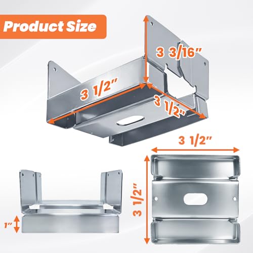 10PCS 4x4 Post Base for Concrete Adjustable Heavy Duty Silver E-Coated - color: Silver, size: 4X4