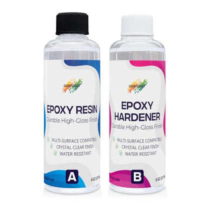 Epoxy Resin 16 Oz Kit – Low Viscosity, Clear High-Gloss Finish for Coating Wood, Concrete, Stone & More | Easy to Use, No Bubbles, Self-Leveling | Perfect for Arts & Crafts & More