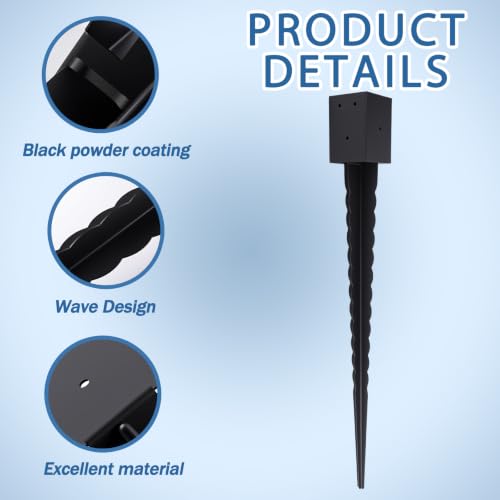 4 Pack 32" 4"x 4" Fence Post Anchor Ground Spike (Fit 3.6"x3.6") - size: 32 Inch