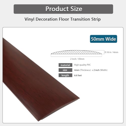 LSGCQ Vinyl Floor Transition Strip Self Adhesive 2" Wide, Wood Grain - color: Red Oak, size: 5cm, 6.6FT