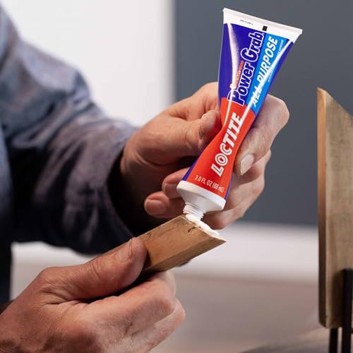 Loctite Power Grab Express All Purpose Construction Adhesive, White, 3 fl oz Squeeze Tube, 1 Pack - Versatile Interior Construction Glue for Cement, Tile, Wall & More - size: 1 Pack, style: 3 fl oz
