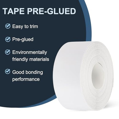 MECCANIXITY White Edge Banding 25 ft x 2-5/32 Inch Veneer Tape Pre-glued Flexible Plywood Edge Banding with Hot Melt Adhesive for Furniture Restoration - size: 25 ft x 2-5/32 Inch