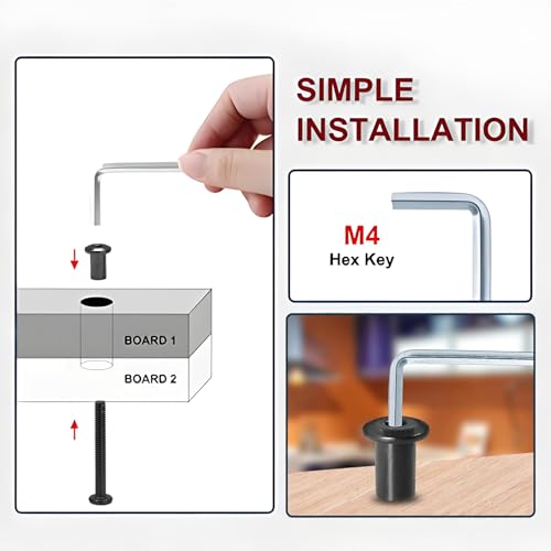M6 Hex Drive Socket Cap Bolt Kit, Black, 30 Sets - color: Black, size: M6x16/25/35/45/55mm