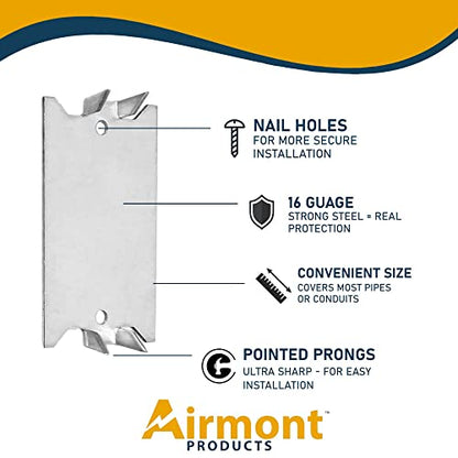 Safety Nail Plate Stud Guard, 1.5 x 2.5 In, 200 Pack - color: 2.5"