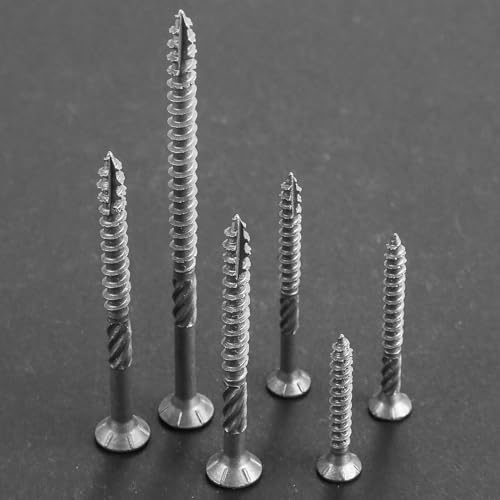 Wensilon #8 * 1" 304 Stainless Steel Deck Screws, (585pcs) 2 lbs.Exterior Wood Screws, Rust Resistant epoxy Coated, Bronze, T20 Star Bit - color: Silver, size: 8*1"