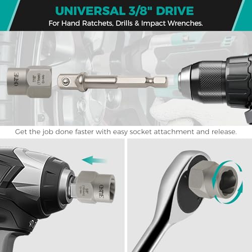 14Pcs Impact Bolt & Nut Extractor Kit, 3/8" Drive - size: 13+1 Piece
