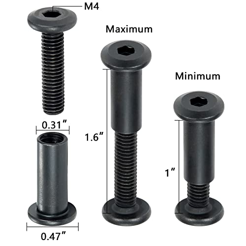 40 Sets Black Furniture Connector Bolts M6x25mm Binding Screws for Wood - color: M6x25mm-Black-D