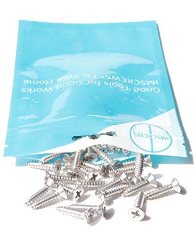 IMScrews 100pcs #8 x 3/4" (19mm) Stainless Flat Head Phillips Wood Screws 18-8 (304) Stainless Steel Countersunk Self Tapping Screws - size: #8 x 3/4"
