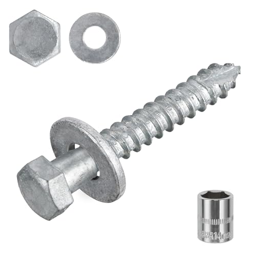 3/8" x 2-1/2" Lag Screws Bolts with Washers(50Pcs) - size: 3/8x2-1/2in