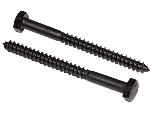 Stainless Steel Black Lag Bolts 1/4" x 2-1/2" Hex Lag Screws (10 pcs) 18-8 Stainless Black Oxidized in USA - size: 1/4 x 2-1/2 (10 pcs)