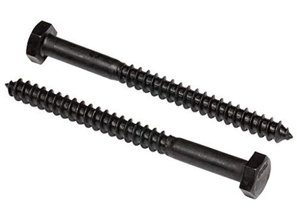 Stainless Steel Black Lag Bolts 1/4" x 2-1/2" Hex Lag Screws (10 pcs) 18-8 Stainless Black Oxidized in USA - size: 1/4 x 2-1/2 (10 pcs)
