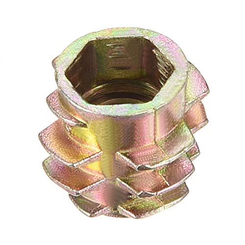 uxcell Furniture Threaded Insert Nuts Zinc Alloy Hex-Flush M6 Internal Threads 10mm Length 30pcs - size: M6x10mm
