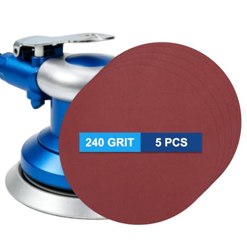 5 Pack 9 Inch PSA Sanding Discs 240 Grit Aluminum Oxide Red - size: 240 grit