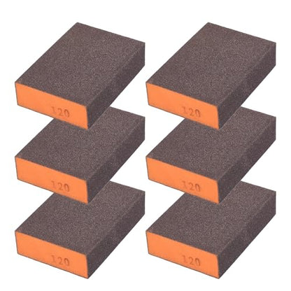 6Pcs 120Grit Sanding Sponges, Wet Dry Sanding Blocks - size: 120Grit