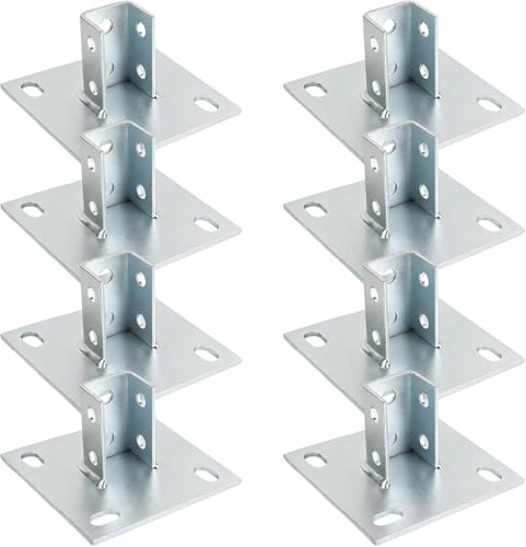8 Pcs Strut Post Base, 6x6 Post Base Brackets Surface Mount for Posts Deck