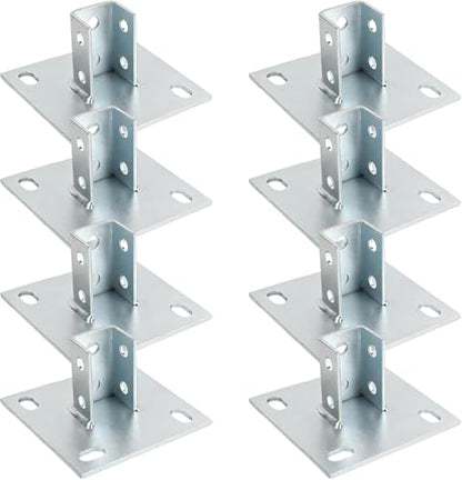 8 Pcs Strut Post Base, 6x6 Post Base Brackets Surface Mount for Posts Deck