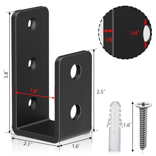 2x4 Door Barricade Brackets, 3mm Door Reinforcement Security Brackets(8PCS) - size: 3mm 8PCS