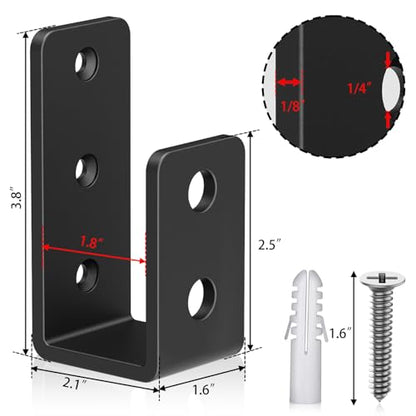 2x4 Door Barricade Brackets, 3mm Door Reinforcement Security Brackets(8PCS) - size: 3mm 8PCS