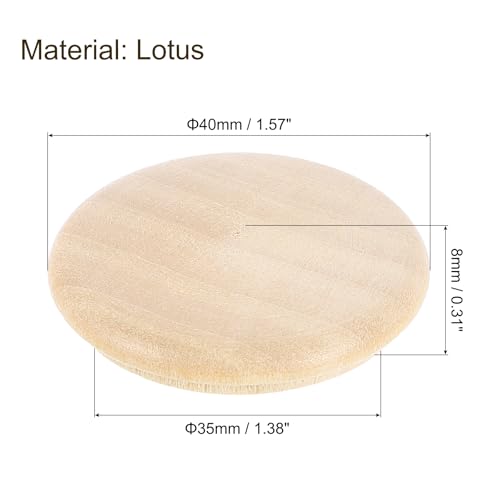 uxcell 16Pcs Wood Button Plugs, 35mm/1.38" Hardwood Screw Hole Plug Mushroom Wooden Caps Buttons Wood Plug for Furniture Woodworking Craft Decor (40mm x 35mm) - size: 40x35mm