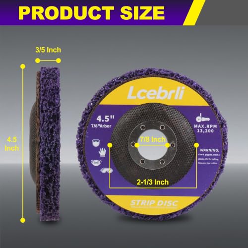 5 Pack 4-1/2"x7/8" Strip Discs – Rust & Paint Remover Wheel - size: 4-1/2" x7/8''