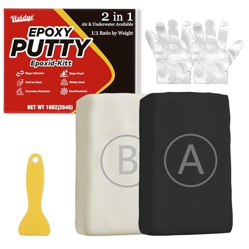 Epoxy Putty, 10oz / 280g Fast Repair Epoxy Clay, High Strength 2 Part Filler Putty for Sculpting, Modeling, Crafting, All Purpose Pool Clay for Bonding Plastic Metal Ceramic Wood Tile Glass (Black) - color: Black