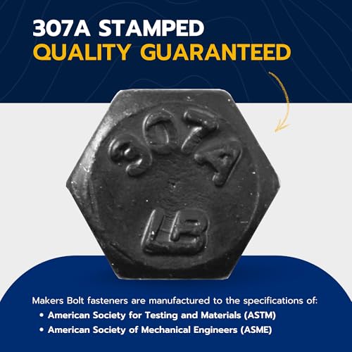 5/16 x 2 (50 Pack) Lag Screw Kit, 50 Screws and 50 Washers, Ceramic Black Ruspert Coating for Exterior Use, Meets ASTM A307 and ASME B18.2.1, Industrial/Commerical Grade by Makers Bolt - size: 5/16 x 2