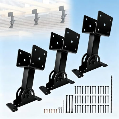 Pergola Roof Riser Brackets Kit, Heavy‑Duty Adjustable , 3‑Pack Roof Riser