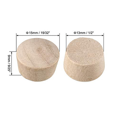 uxcell Wood Button Top Plugs 1/2 Inch Cherry Hardwood Furniture Plugs 9/25 Inch Height 50 Pcs - size: 1/2"x9/25"