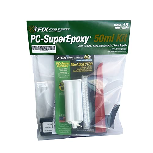 PC Products PC-Super Epoxy Adhesive Paste Kit, Two-Part with 50ml Cartridge and PPM-50 Dispensing Gun, Translucent 588 - size: 50 ml Cartridge & Dispensing Gun