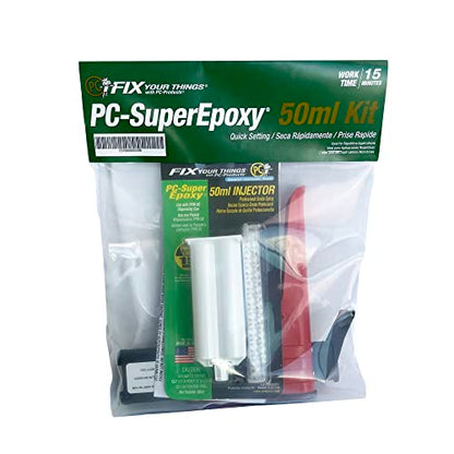 PC Products PC-Super Epoxy Adhesive Paste Kit, Two-Part with 50ml Cartridge and PPM-50 Dispensing Gun, Translucent 588 - size: 50 ml Cartridge & Dispensing Gun
