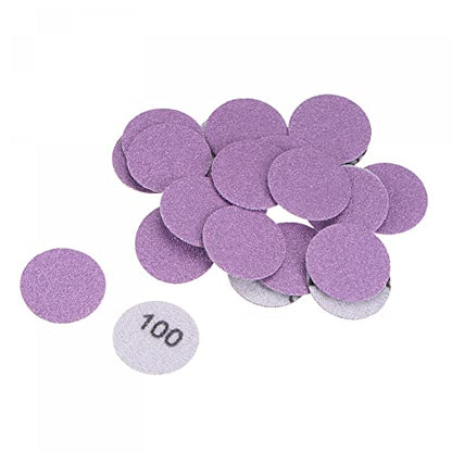 uxcell 25Pcs 1-Inch Purple Sanding Discs 100 Grits Hook and Loop Professional Aluminum Oxide Sand Paper Mini Size for Wood Metal Paint Finishing - style: 100 Grit