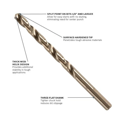 Bosch CO2147B 5/16 in. X 4-1/2 in. Cobalt M42 Drill Bit - size: 5/16 x 4-1/2 in.