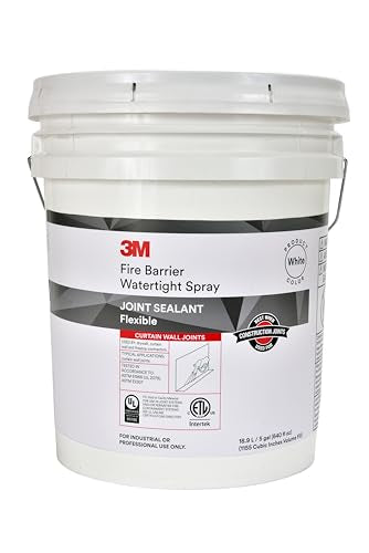3M Fire Barrier Water Tight Spray, White, 5 Gallon Drum (Pail)