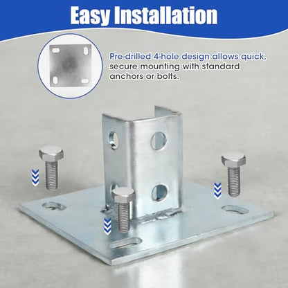 8 Pcs Strut Post Base, 6x6 Post Base Brackets Surface Mount for Posts Deck