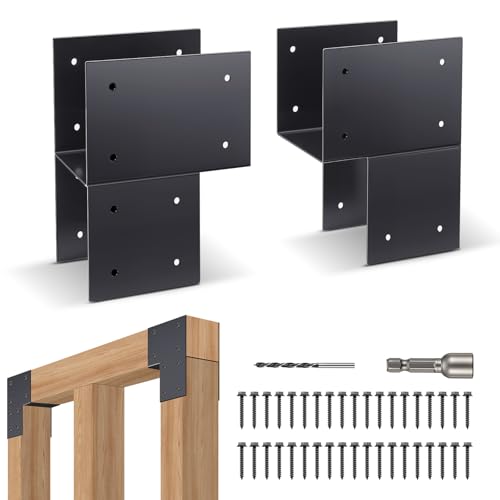 Zonon 2 Pcs 6x6 (Actual 5.5"x5.5") Stainless Steel Post Cap Bracket, End - style: End