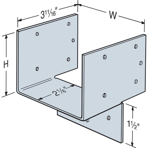Simpson Strong-Tie HH4 HH Galvanized Header Hanger for 4X (Pack of 20)