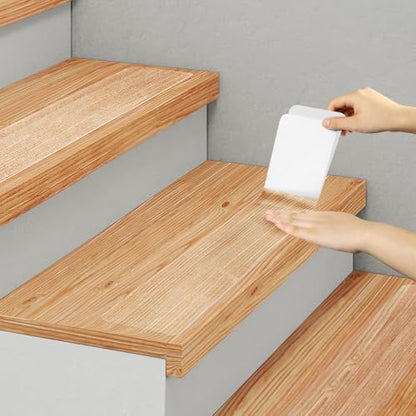SMILOOL Clear Non-Slip Treads for Wooden Steps Indoor 5 Pack 4" x 32" Pre-Cut Anti-Slip Strips, Grip Tape Transparent Grips for Wood Stairs, Dogs, Kids and Pets, Waterproof - size: 4" X 32"