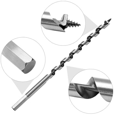 3/8" Diameter 3/8" Hex Shank 9" Ship Auger Drill Bit - size: 3/8 in