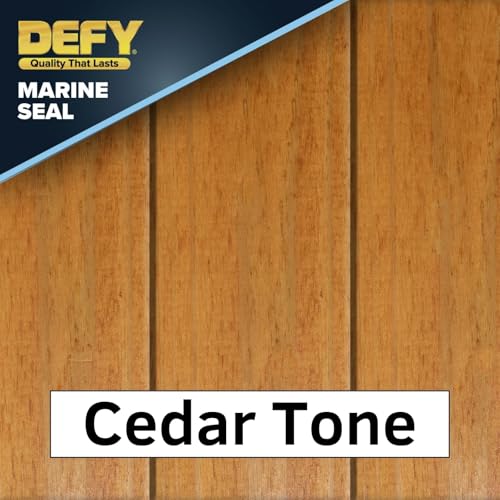 DEFY Marine Sealer - Semi-Transparent Waterproof Exterior Wood Stain, Marine Grade, Cedar Tone - 1 Gallon - color: Cedar Tone, size: 1 Gallon
