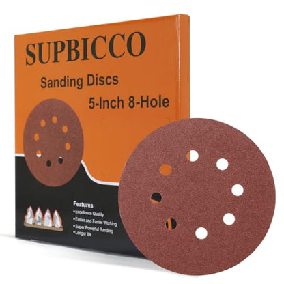 50 PCS 120 Grit 5 Inch 8 Hole Sanding Discs