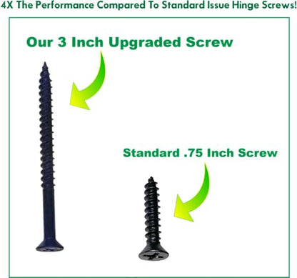 Door Hinge Screws #9 x 3 in - Steel, 24 Pack (Black) - color: Black