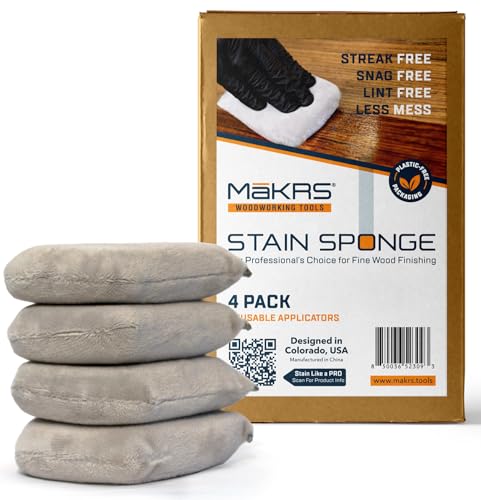 MāKRS Stain Sponge, Wood Finish Applicators, 4-Pack - size: Pack of 4